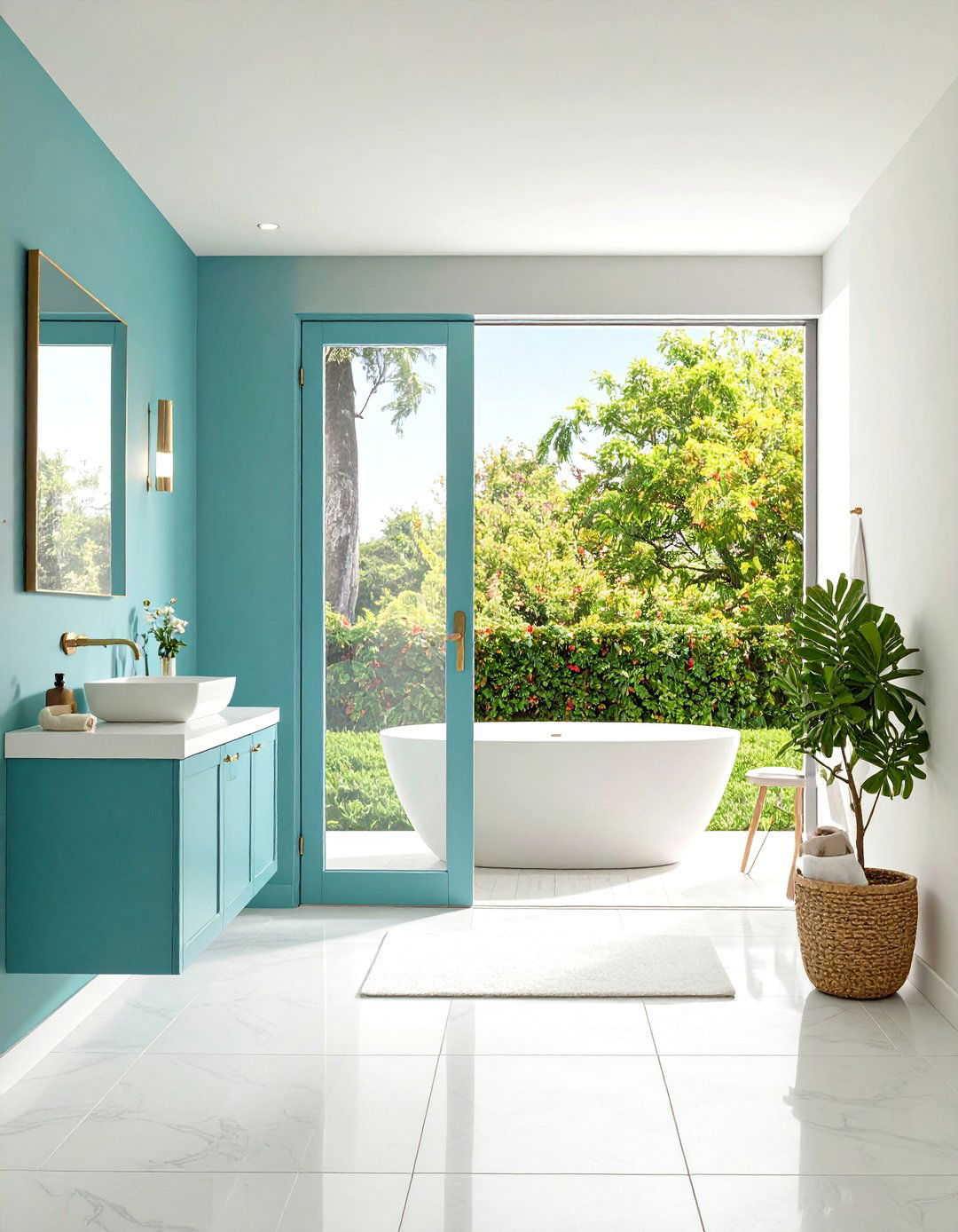Pocket Door for Space Efficiency - 24 Minimalist Bathroom Ideas