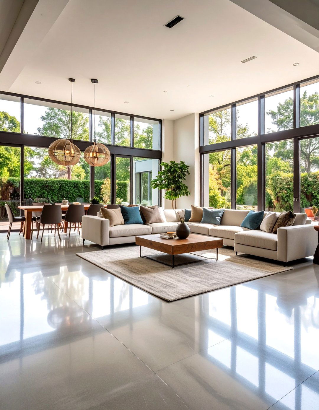 Polished Concrete Contemporary Appeal - 24 Living Room Flooring Ideas