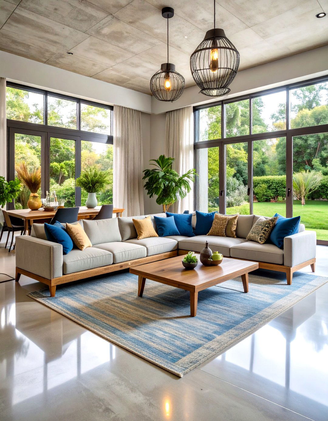 Polished Concrete Contemporary Rustic - 24 Rustic Concrete Floor Living Room Ideas
