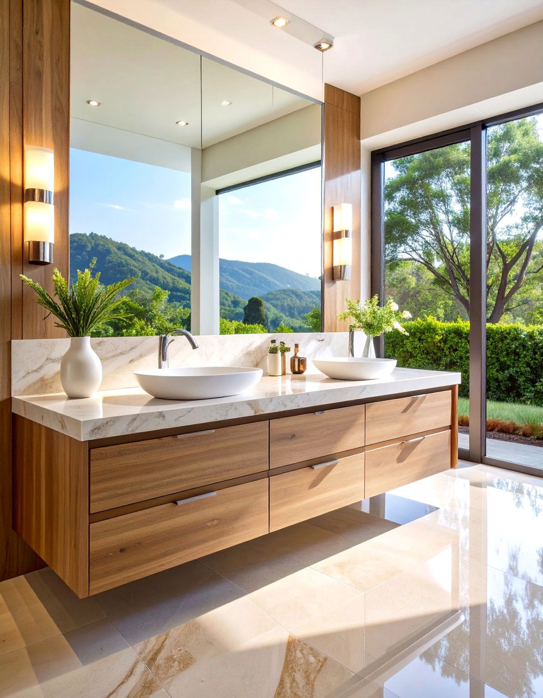 Polished Travertine Luxury Bathroom Suite - 24 Travertine Tile Bathroom Ideas
