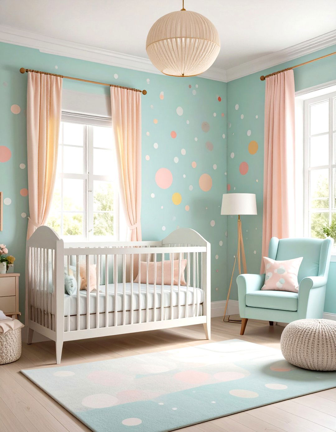 Polka Dot Playfulness - 24 Nursery Accent Wall Ideas