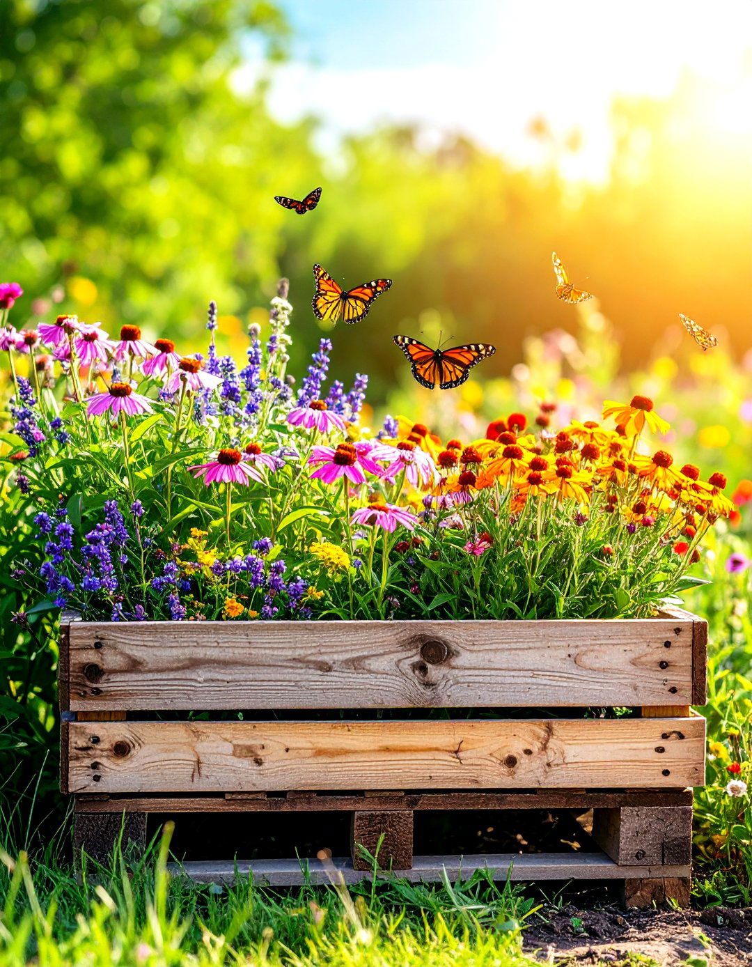 Pollinator Attraction Garden - 24 Vertical Pallet Garden Ideas