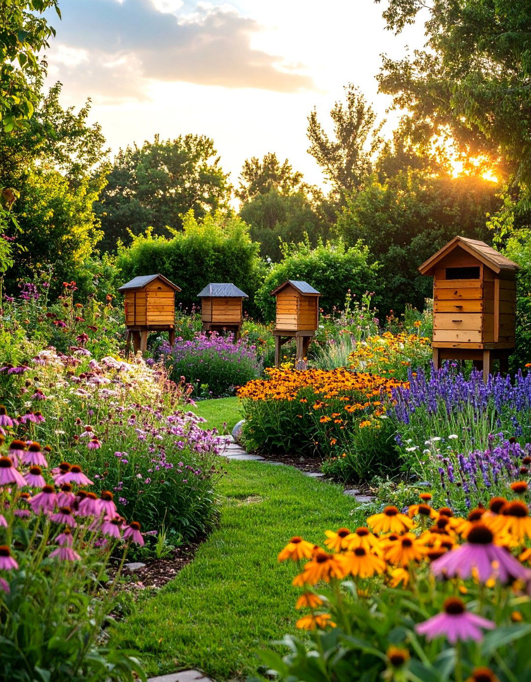 Pollinator Garden with Bee Friendly Plants - 24 Beautiful Gardens