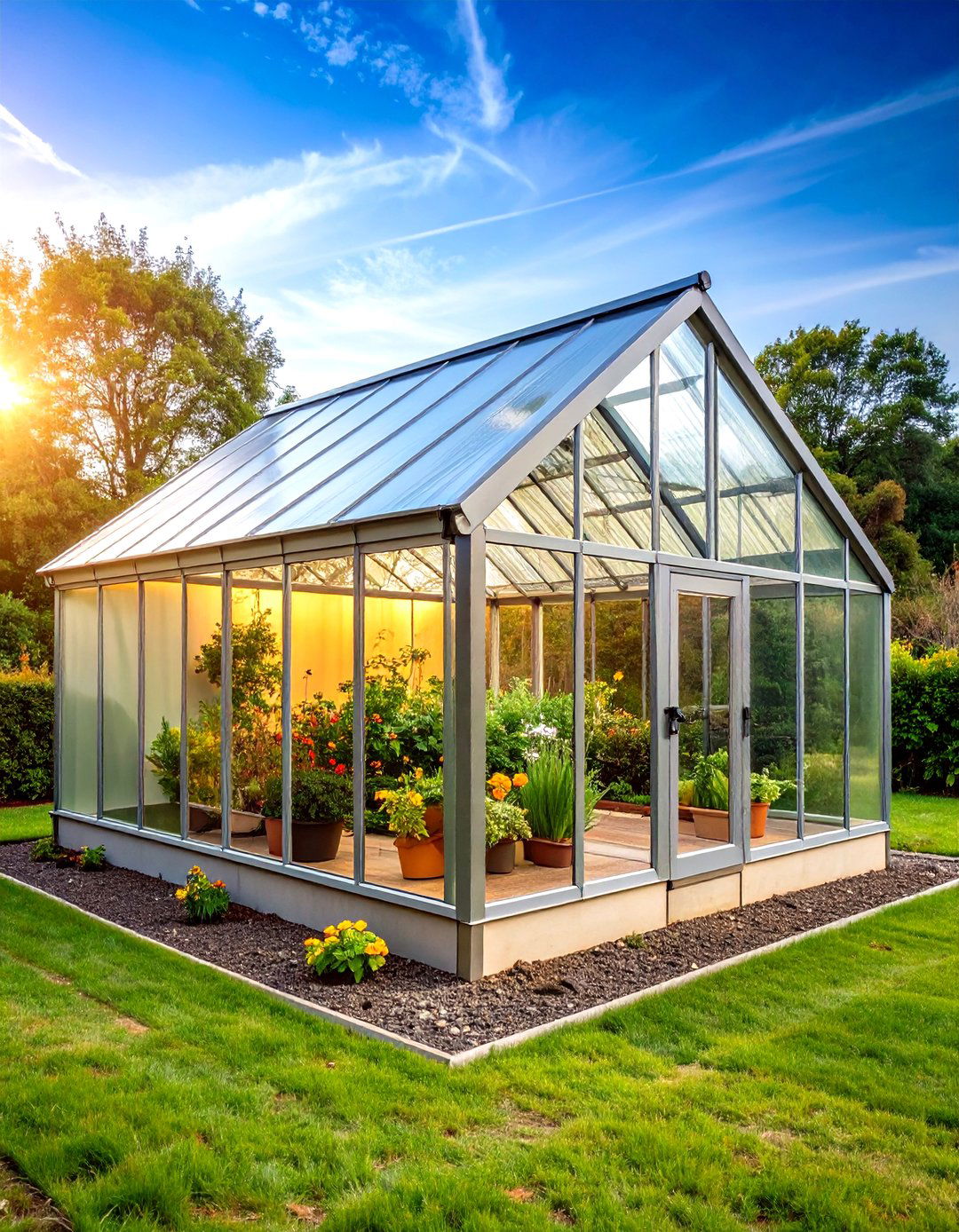 Polycarbonate Panel Corner Greenhouse with Superior Insulation - 24 Corner Greenhouse Ideas