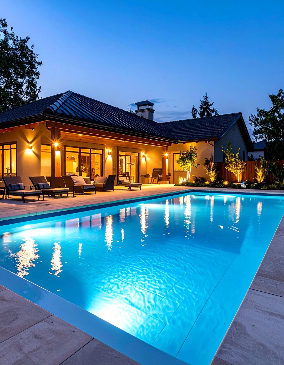 Pool Area Lighting with Safety and Entertainment Features - 24 Outdoor Lighting Ideas