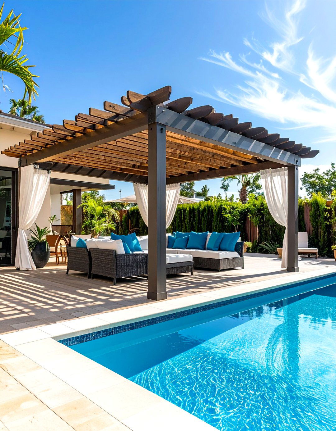 Pool Area Pergola Placement - 24 Patio With a Pergola Ideas
