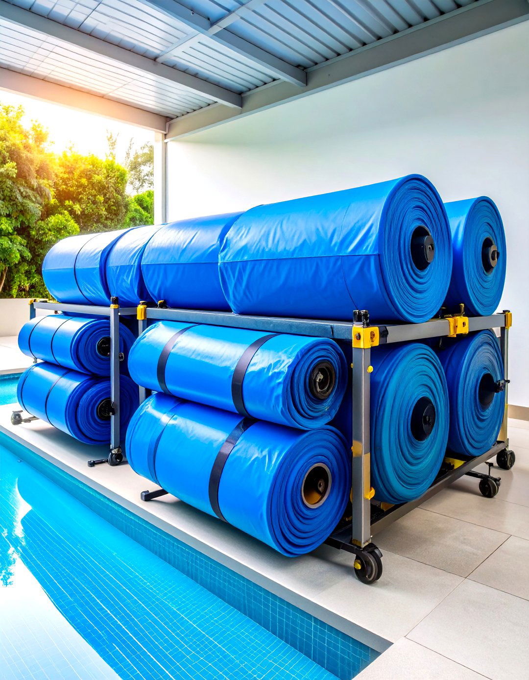 Pool Cover Storage and Management Systems - 24 Pool Storage Ideas