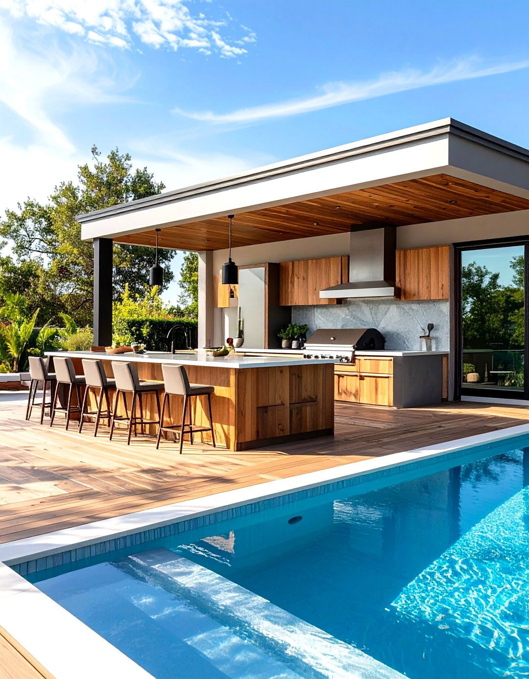 Pool Deck Kitchen Integration - 24 Outdoor Kitchen on Deck