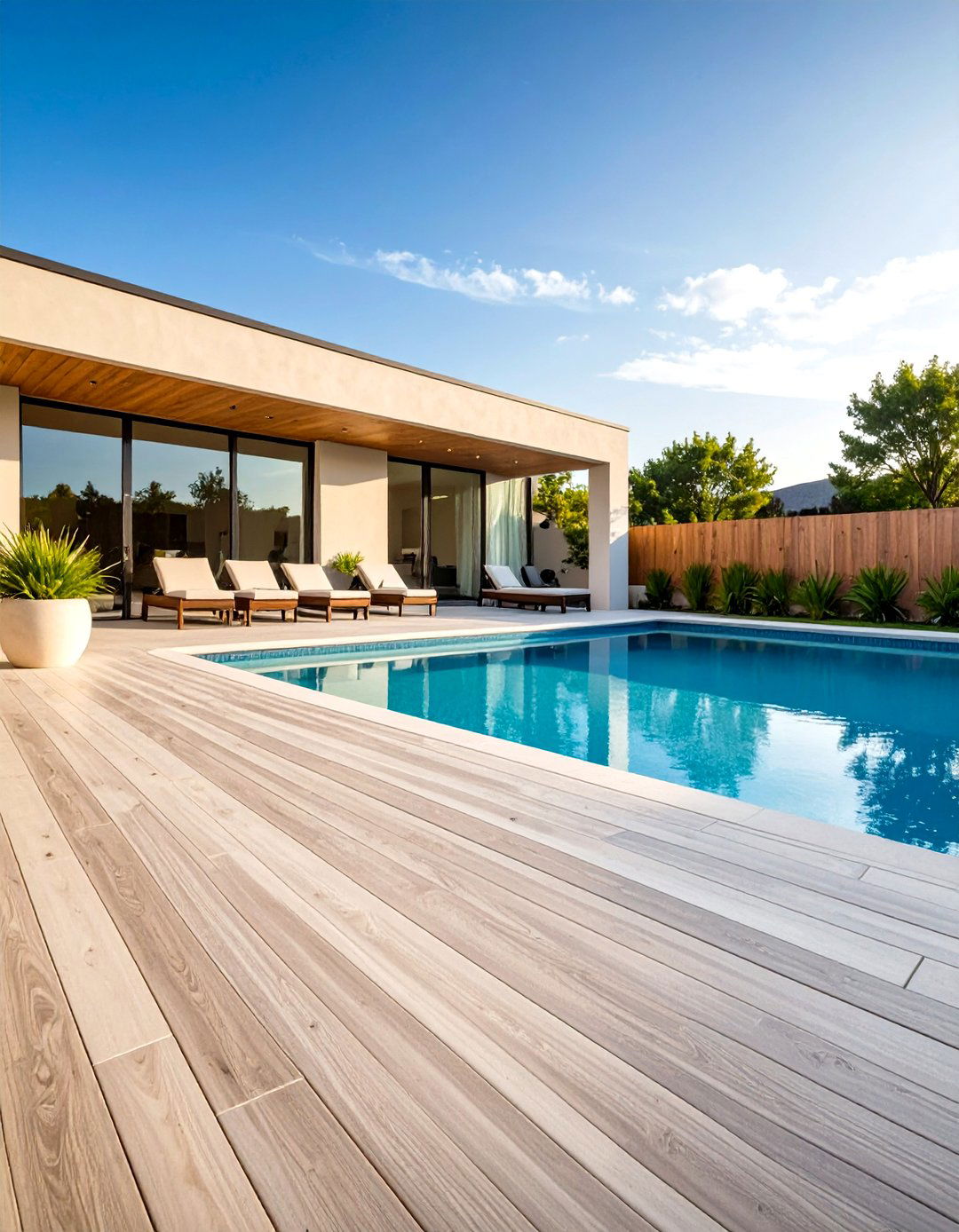 Pool Deck Stamped Concrete Integration - 24 Stamped Concrete Patio Ideas