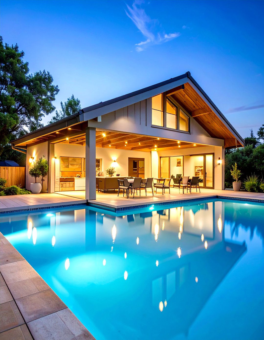Pool House with Changing Areas - 24 Garage Conversion Ideas