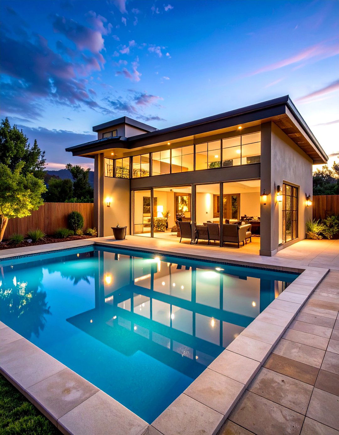 Pool House with Strategic Window Placement - 24 Pool Privacy Ideas