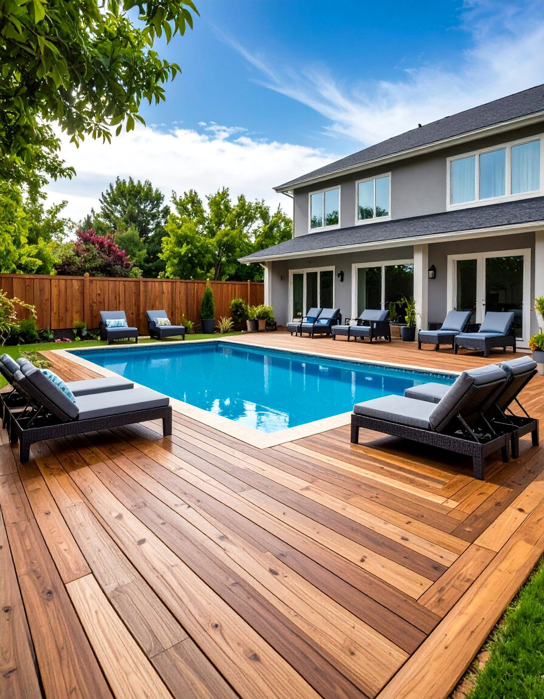 Pool Surround Composite Platform - 24 Composite Deck Ideas