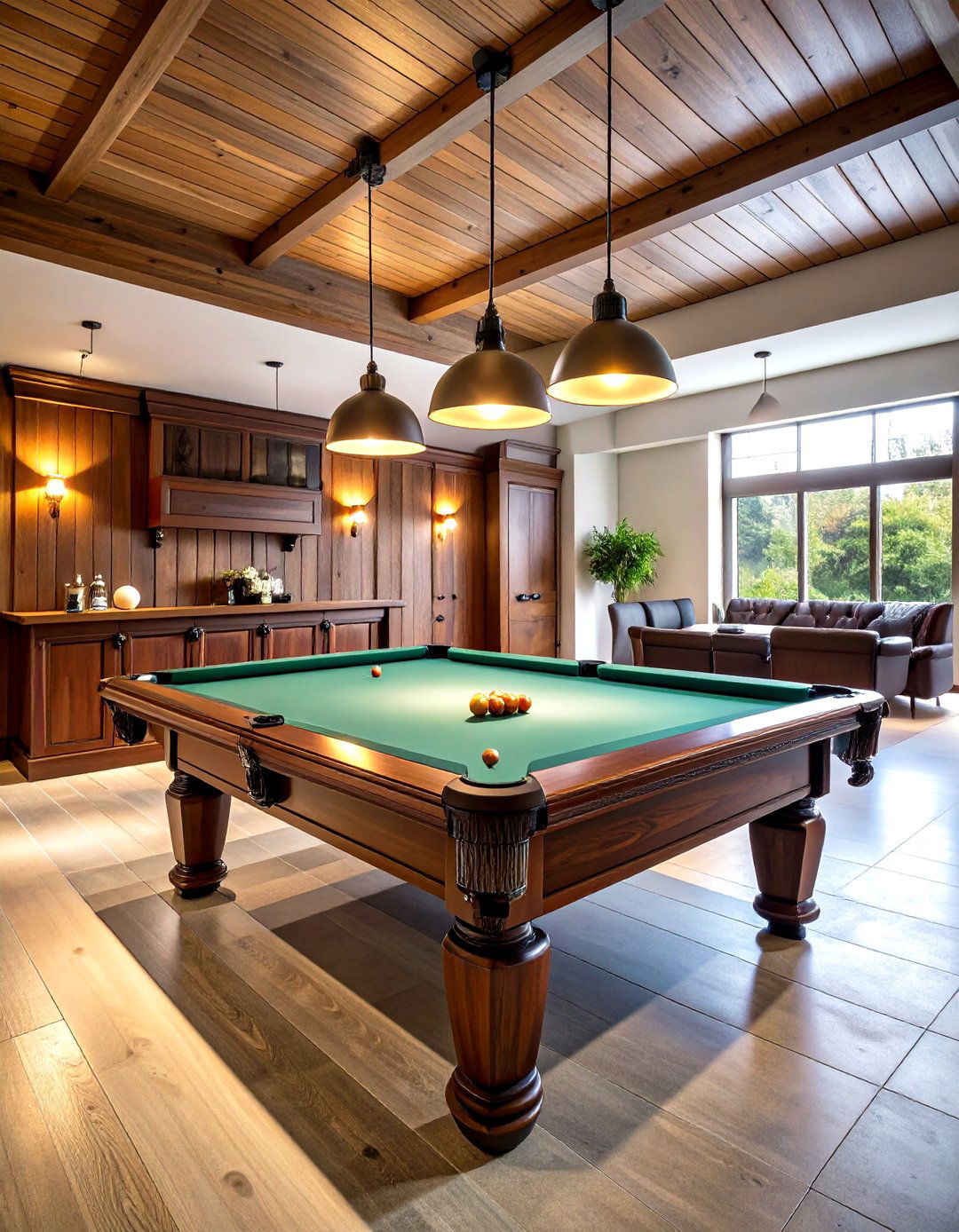 Pool Table Billiards Lounge - 24 Garage Game Room Ideas