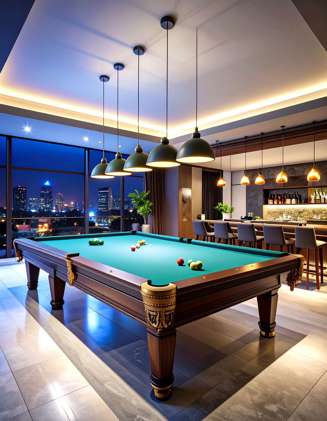 Pool Table Billiards Room - 24 Game Room Ideas