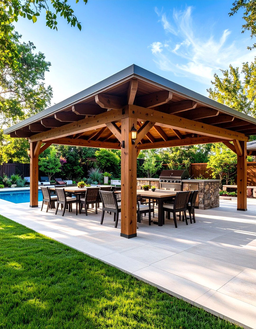Poolside Barbecue Pavilion - 24 Pool Shed Ideas