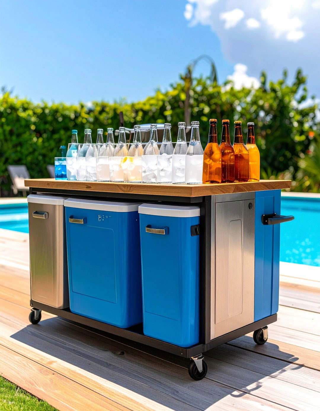 Poolside Beverage and Snack Storage - 24 Pool Storage Ideas
