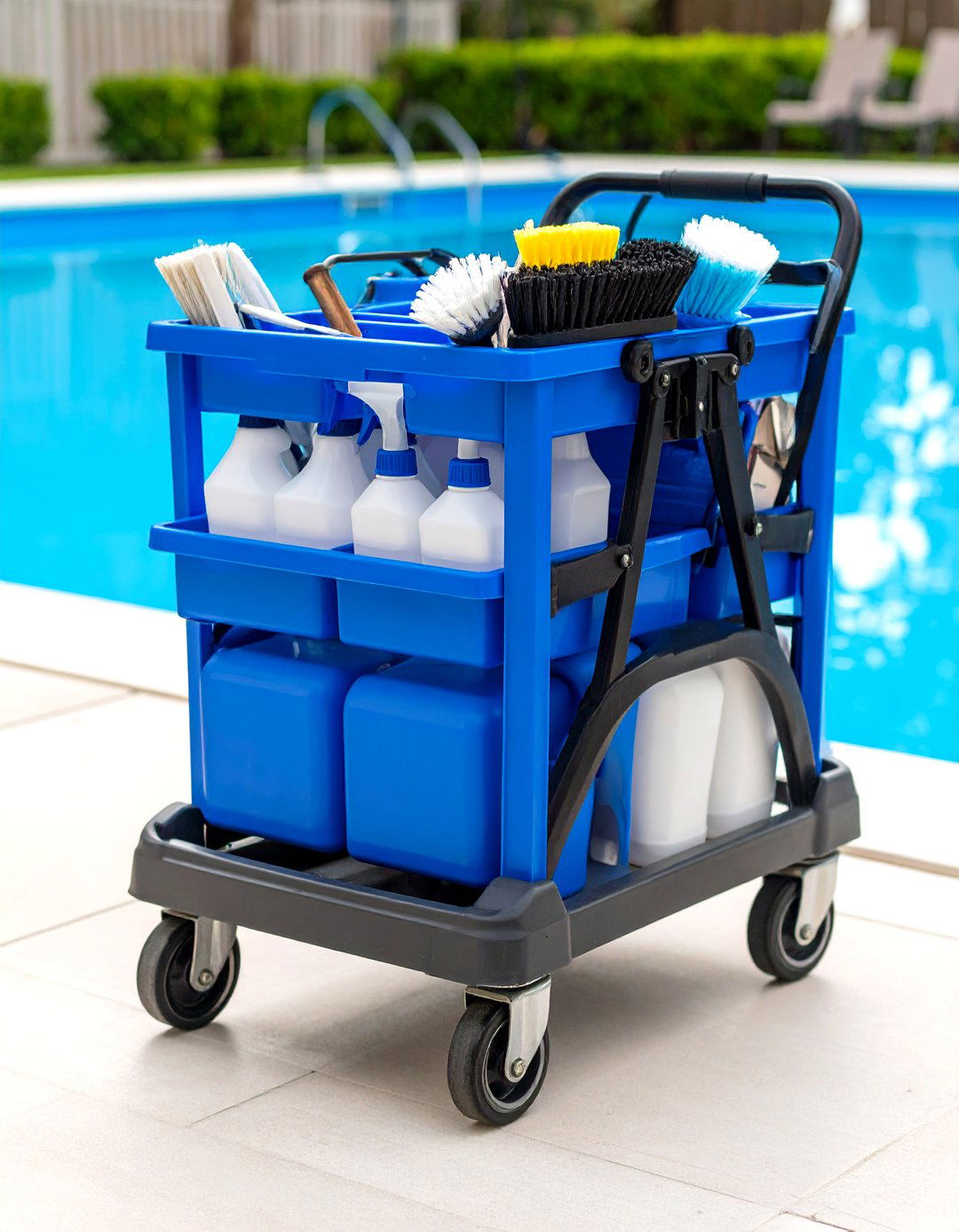 Poolside Equipment Caddies with Wheels - 24 Pool Storage Ideas