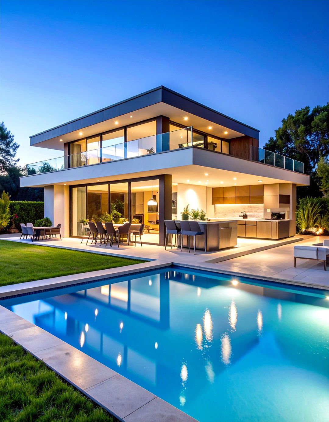 Poolside Outdoor Kitchen with Water Resistant Materials - 24 Outdoor Kitchen Designs