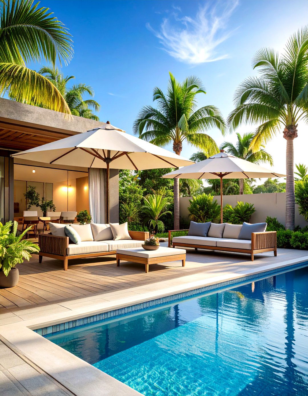 Poolside Patio with Water Adjacent Features - 24 Small Patio Ideas
