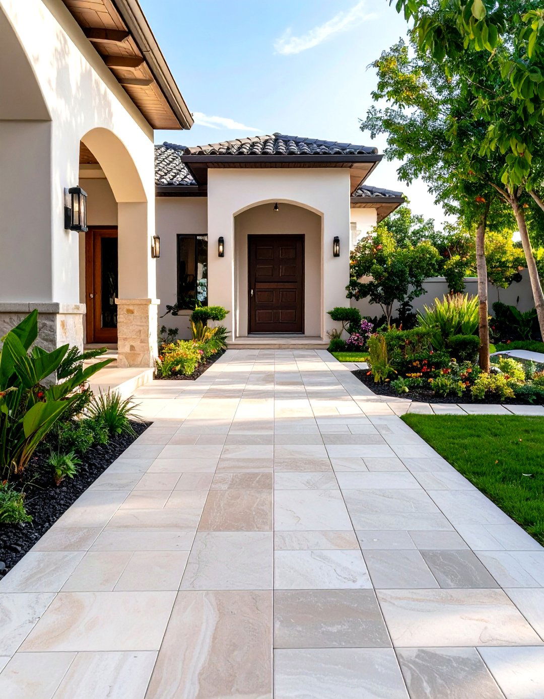 Porcelain Tile Contemporary Elegance - 24 Front Walkway Ideas