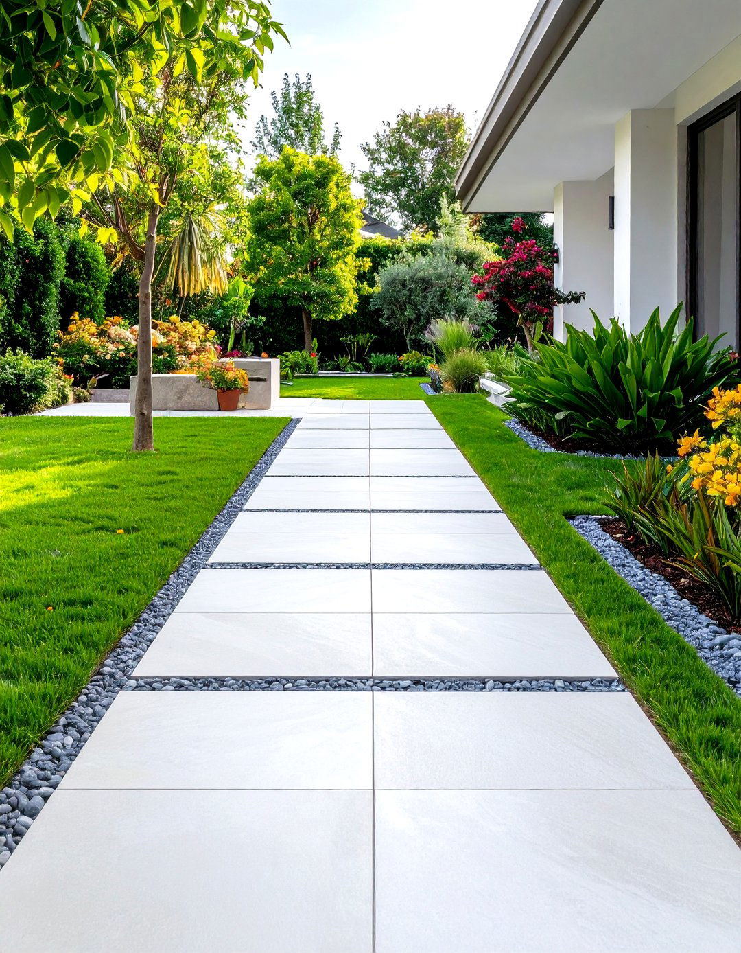 Porcelain Tile Modern Walkways - 24 Stone Walkway Ideas