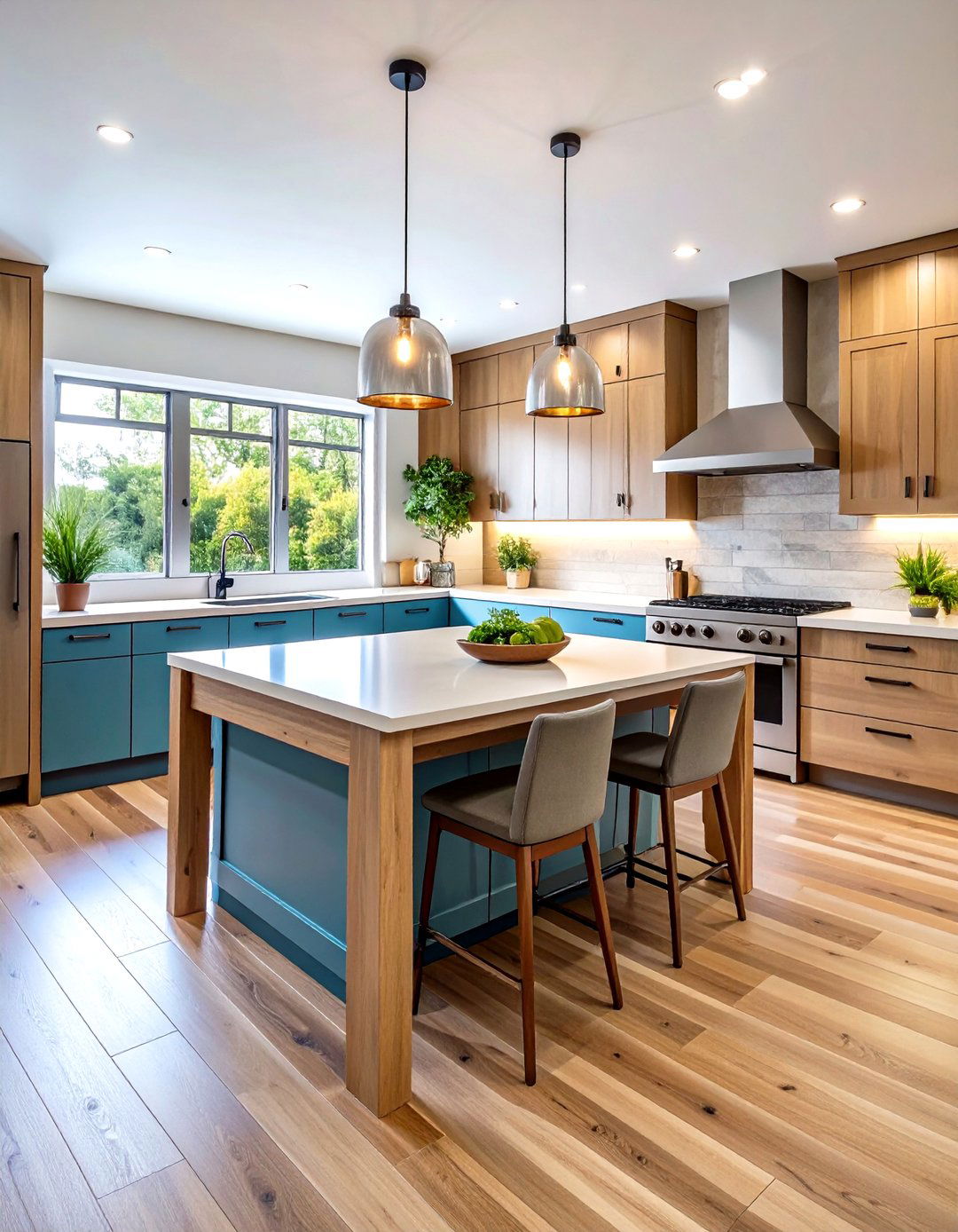 Porcelain Wood Look Plank Tile - 24 Modern Kitchen Backsplash Ideas