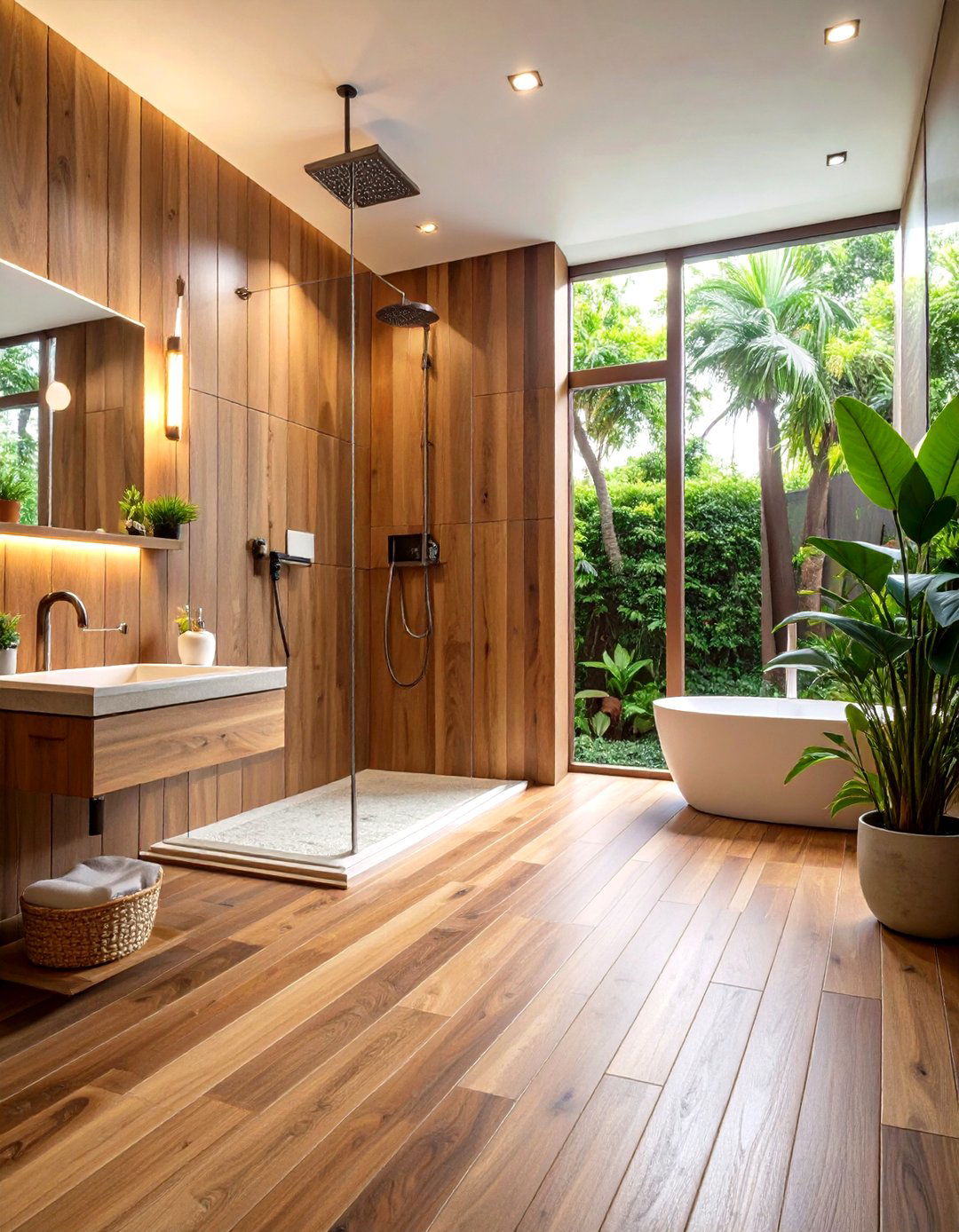Porcelain Wood Plank Shower Floors - 24 Shower Floor Tile Ideas