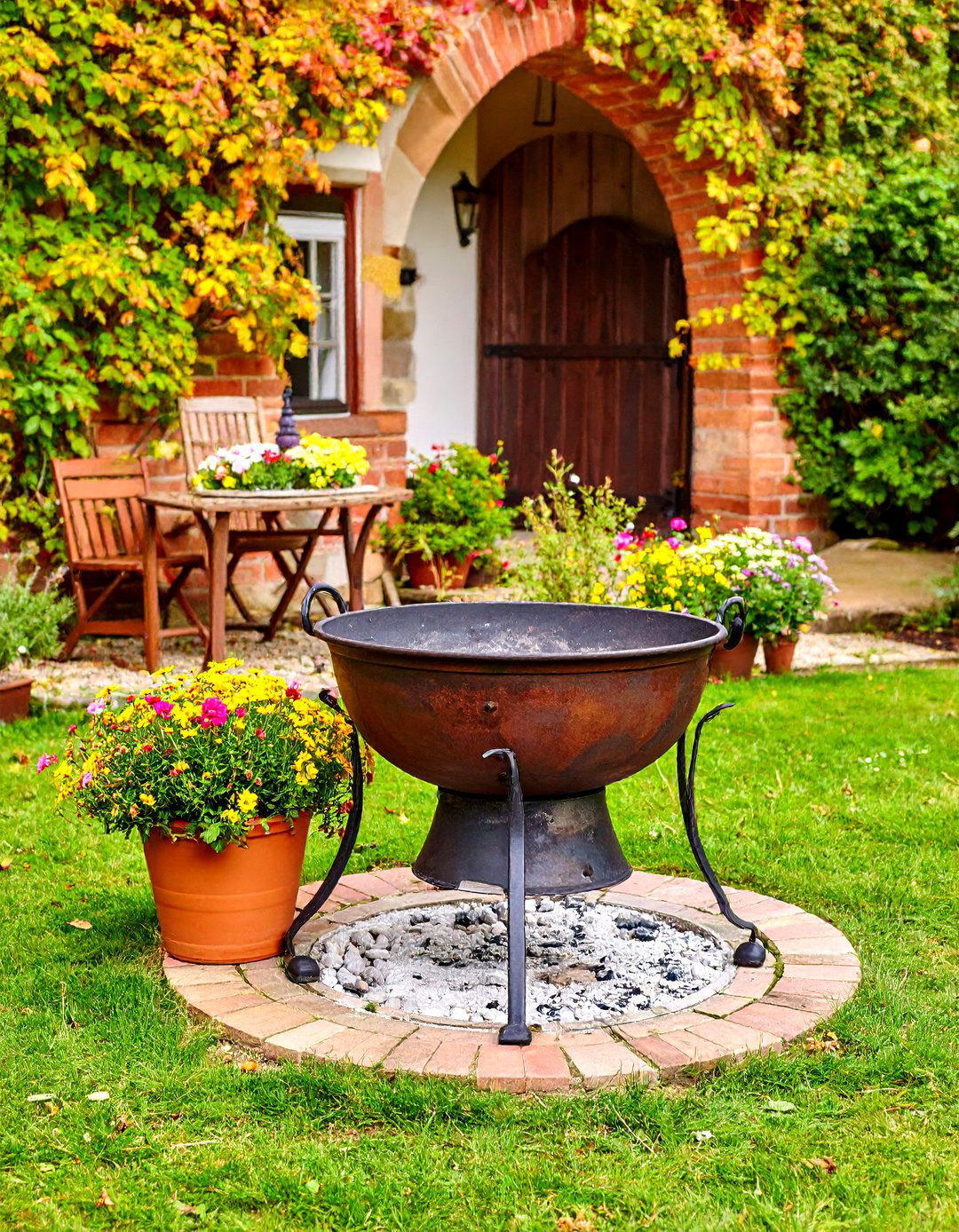 Portable Cast Iron Cauldron - 24 Wood Burning Fire Pit Ideas