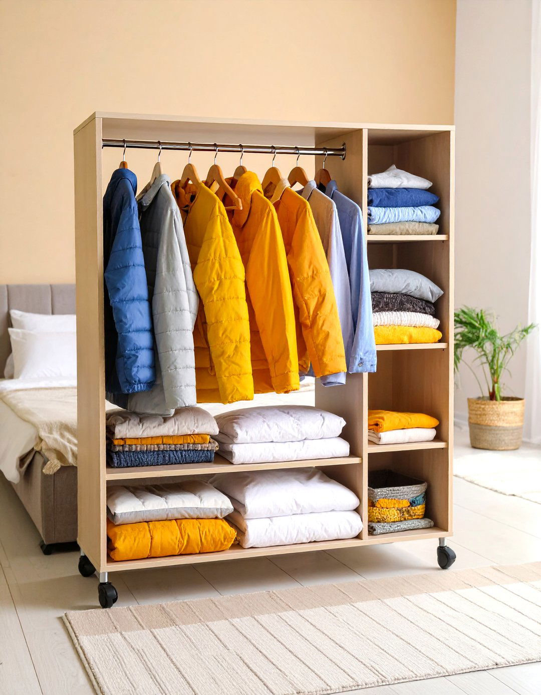 Portable Clothing Rack Storage - 24 Comforter Storage Ideas