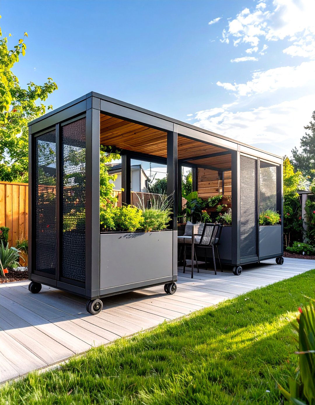 Portable Planter Box Privacy Combinations - 24 Outdoor Privacy Screen Ideas
