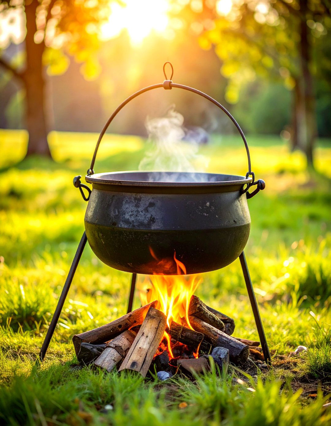 Portable Rustic Fire Cauldron - 24 Rustic Fire Pit Ideas