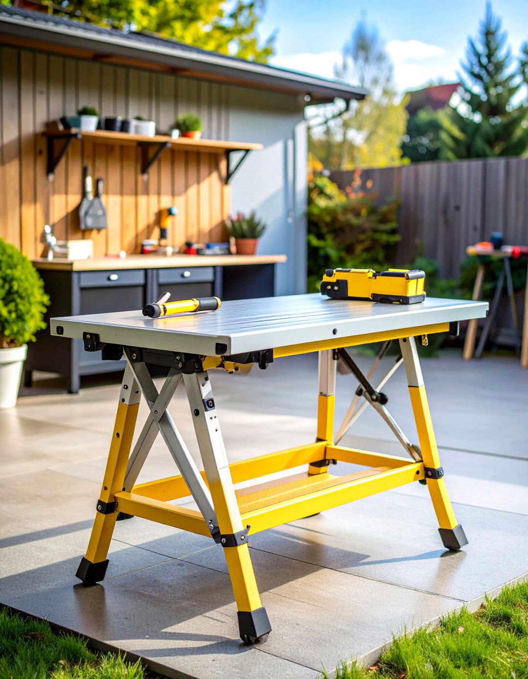 Portable Sawhorse Workbench - 24 Garage Workbench Ideas