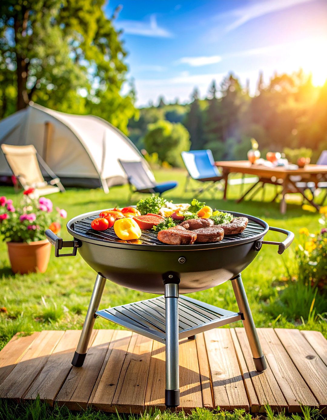 Portable Steel Fire Ring BBQ - 24 Bbq Pit Ideas