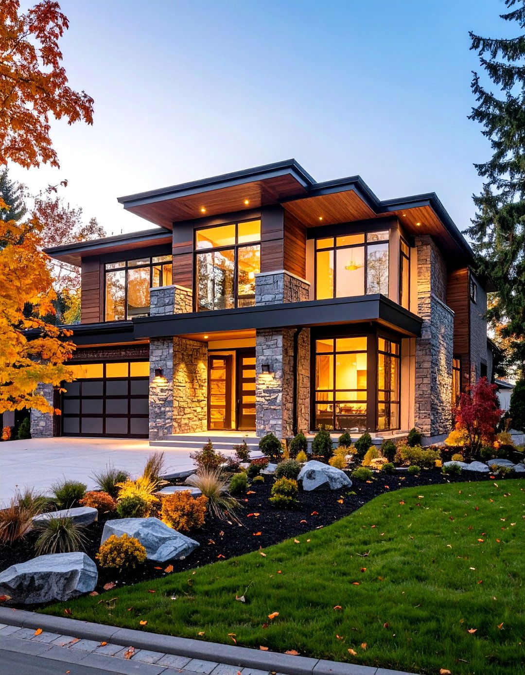 Postmodern Brick Residences with Eclectic Stone Feature Elements - 24 Brick Houses With Stone Accents