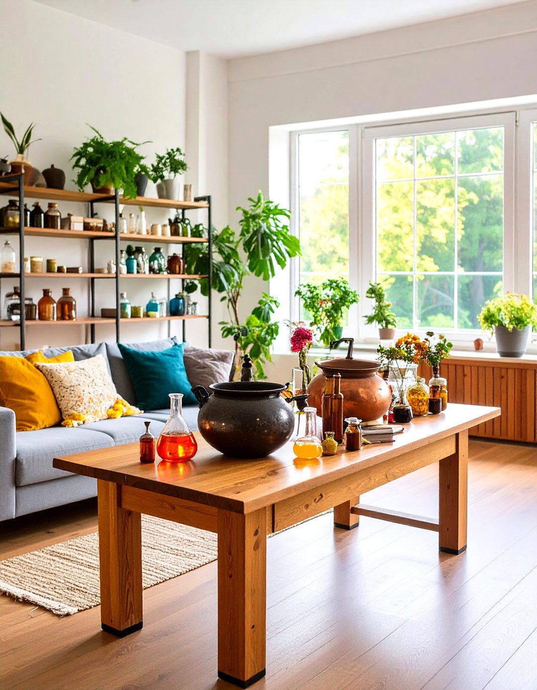 Potion Brewing Corner Setup - 24 Witchy Living Room Ideas