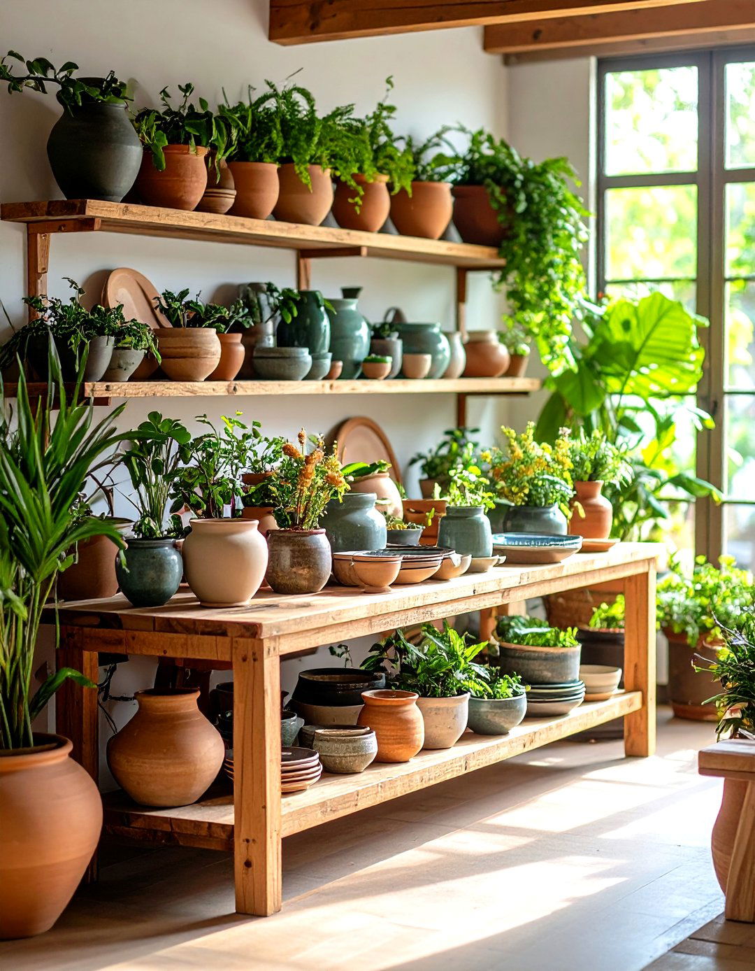 Pottery Display Showcase - 24 Bohemian Desert Decor Ideas