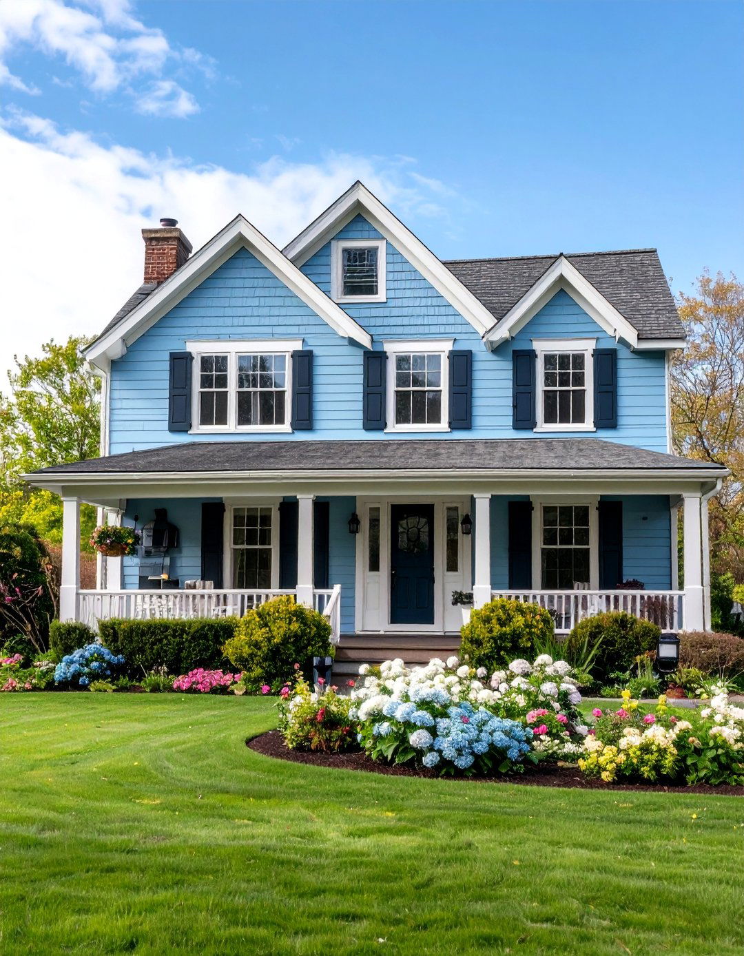 Powder Blue Cottage Style - 24 Blue Exterior House Colors