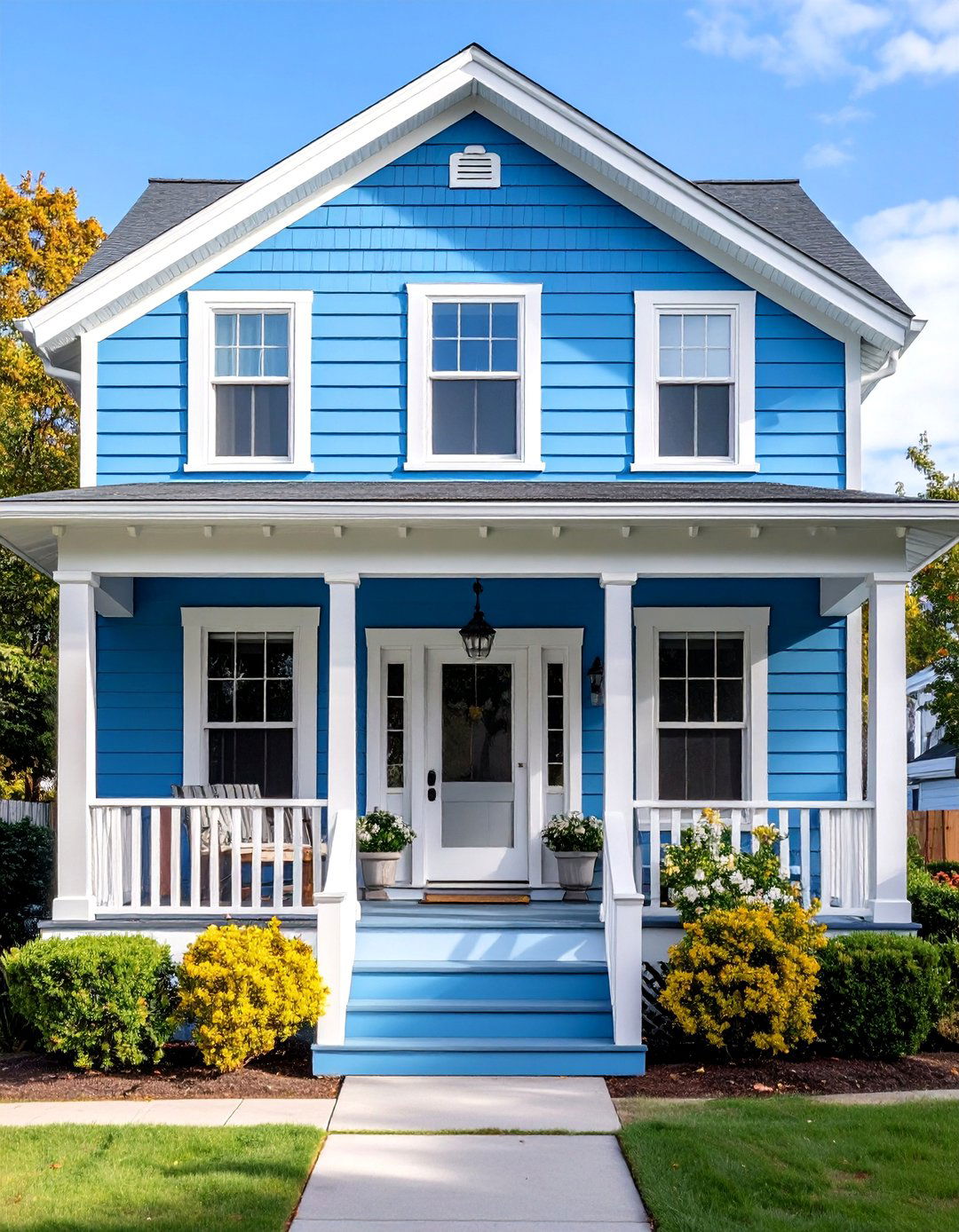 Powder Blue Traditional Lap - 24 Blue House Siding With White Trim