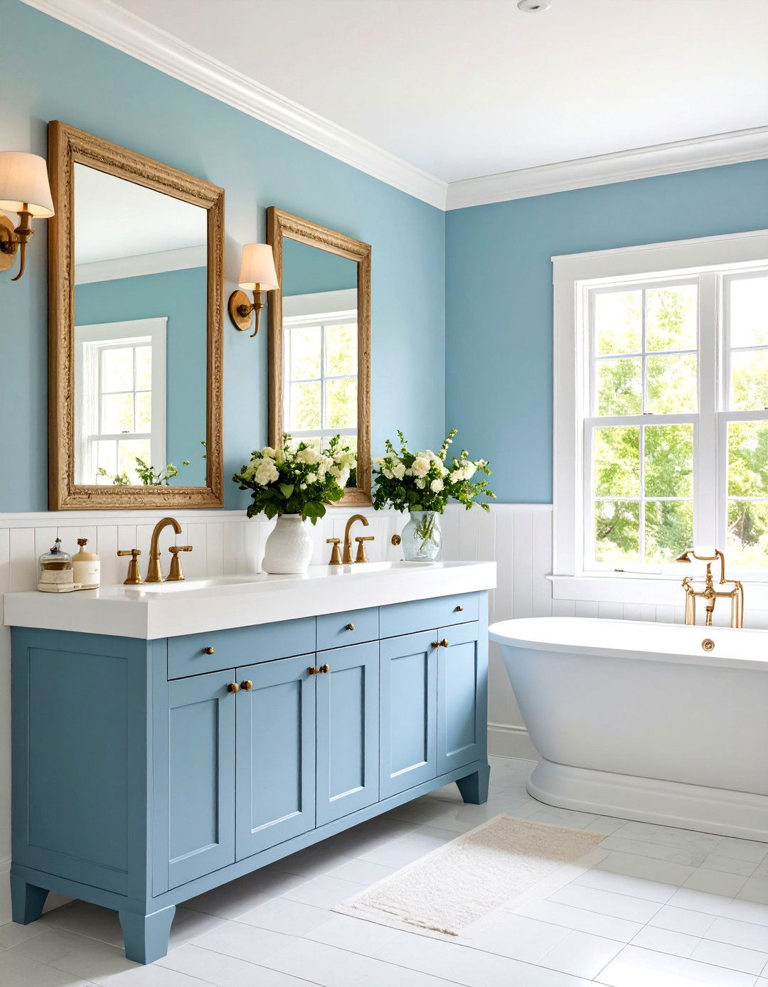 Powder Blue Tranquility - 24 Blue and White Bathroom Ideas