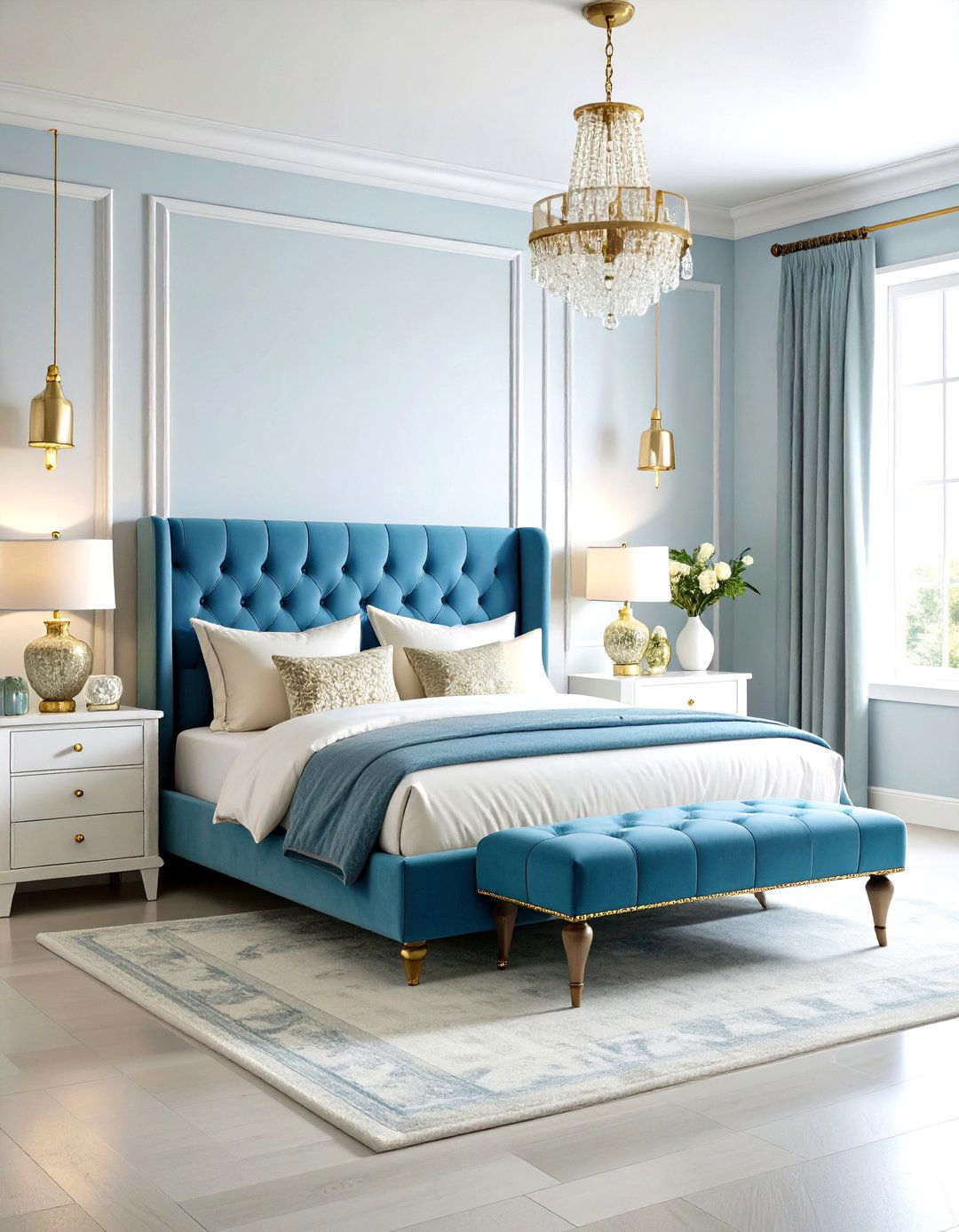 Powder Blue Velvet Paradise Bedroom - 24 Blair Waldorf Bedroom