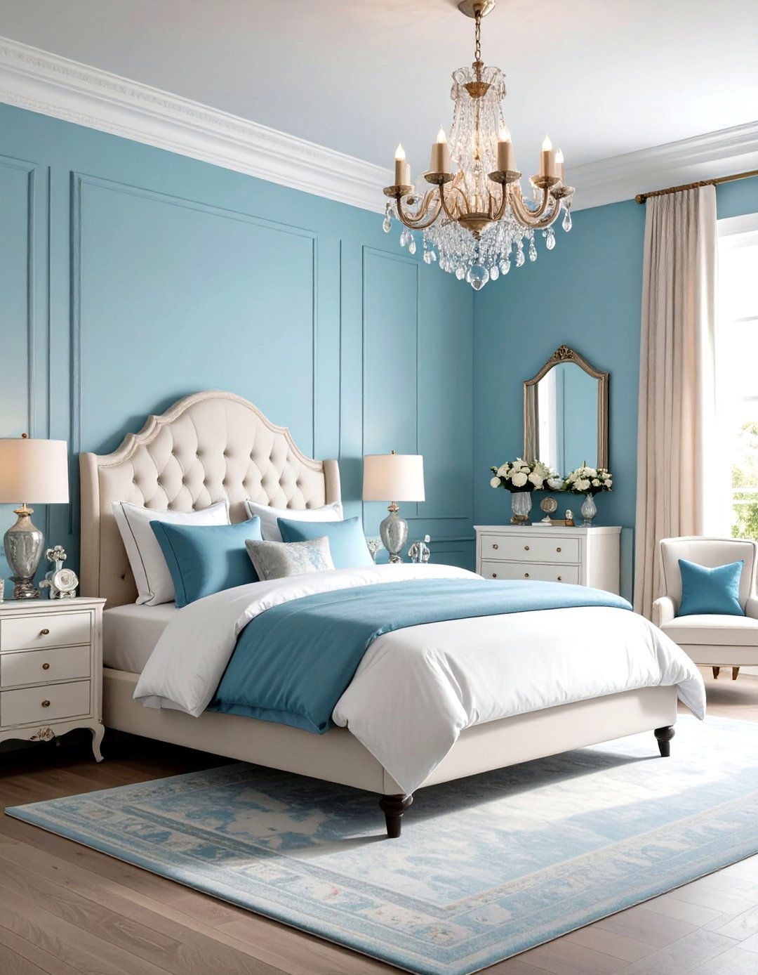 Powder Blue and White Bedroom - 24 Pastel Bedroom Ideas