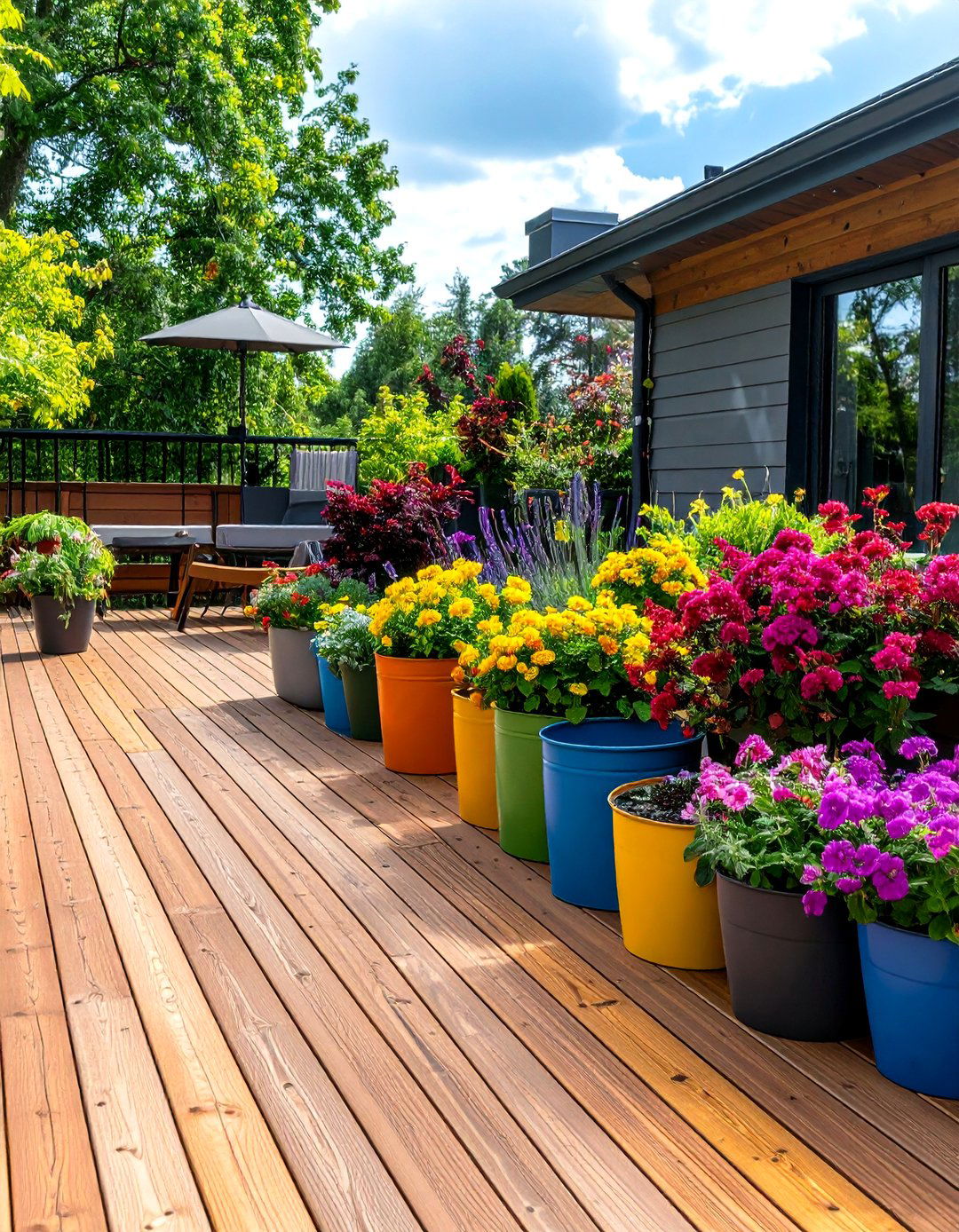 Powder Coated Colorful Metal Options - 24 Metal Deck Railing Ideas