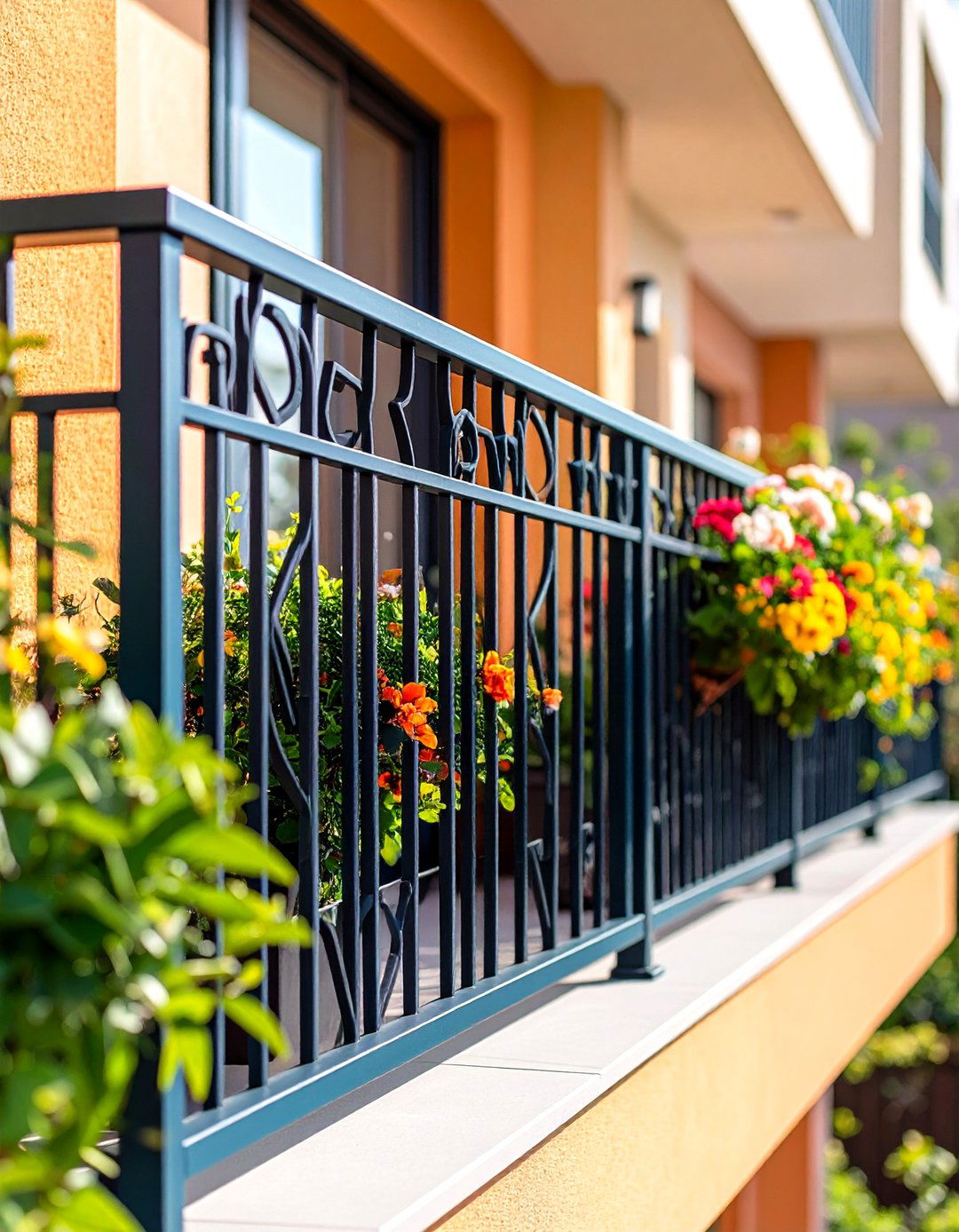 Powder Coated Modern Balcony Railings - 24 Wrought Iron Balcony Railing Design Ideas