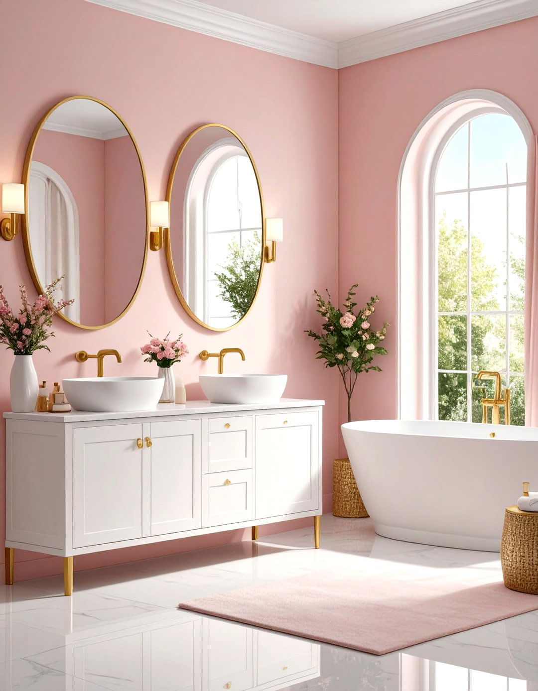 Powder Pink Powder Room Elegance - 24 Pastel Colour Ideas for Your Home