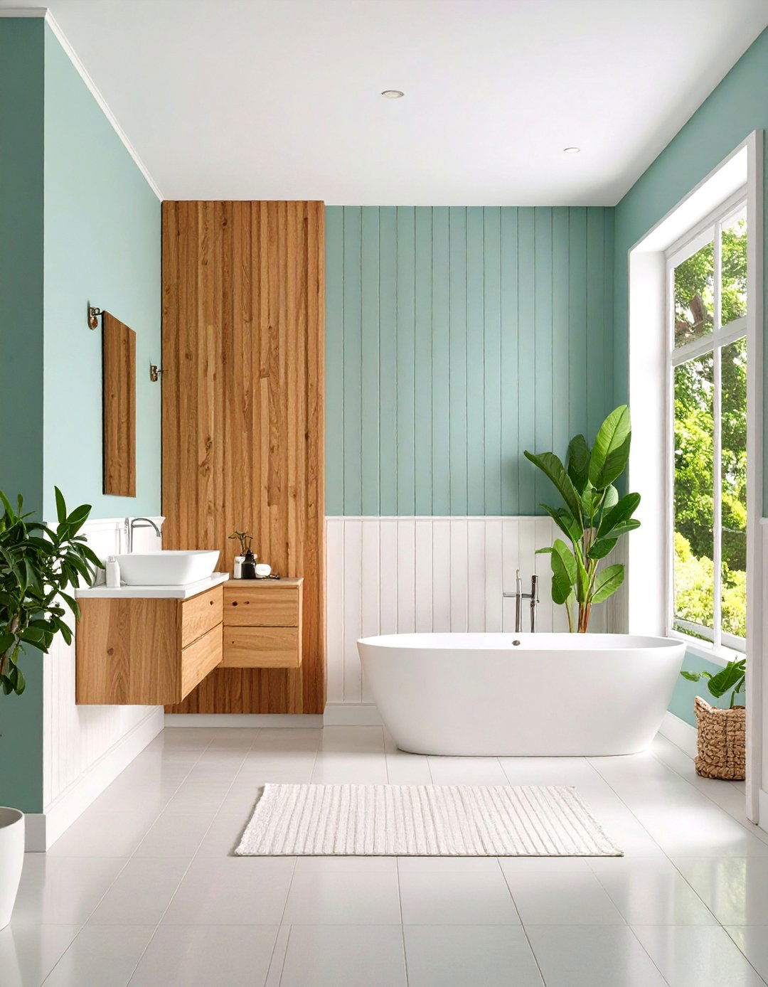 Powder Room Beadboard Accent Wall - 24 Beadboard Bathroom Ideas