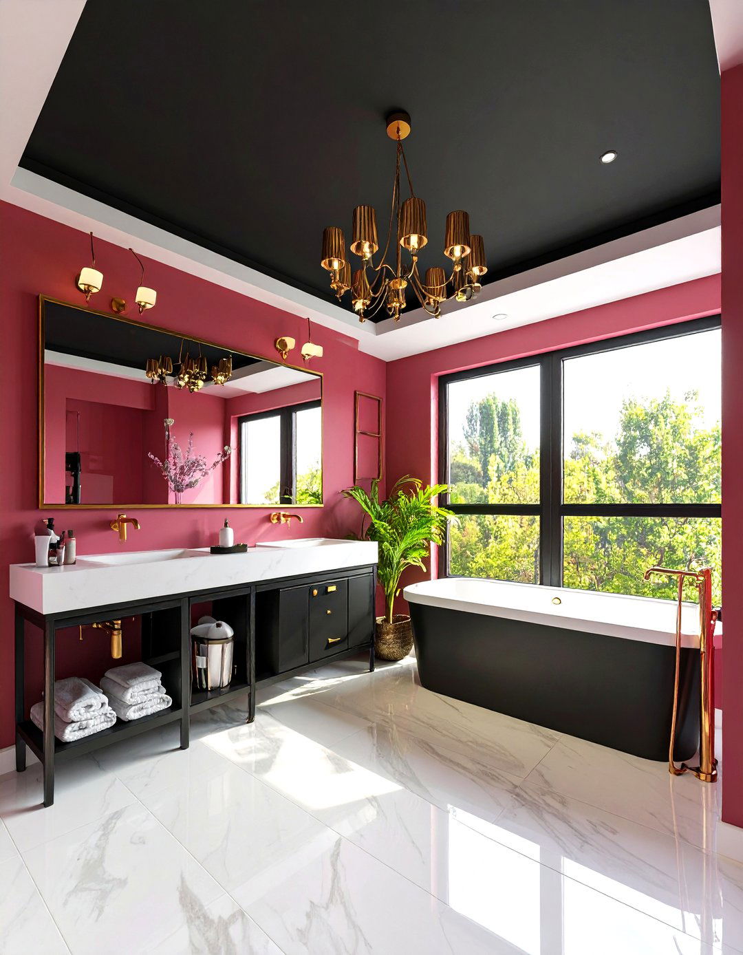 Powder Room Black Drama - 24 black ceiling ideas