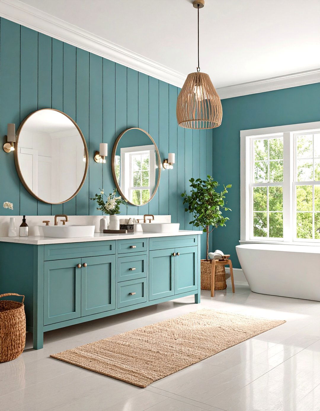 Powder Room Full Wall Treatment - 24 Board and Batten Wall Ideas