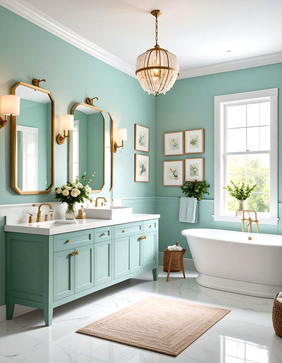 Powder Room Gallery Wall - 24 Pastel Room Ideas