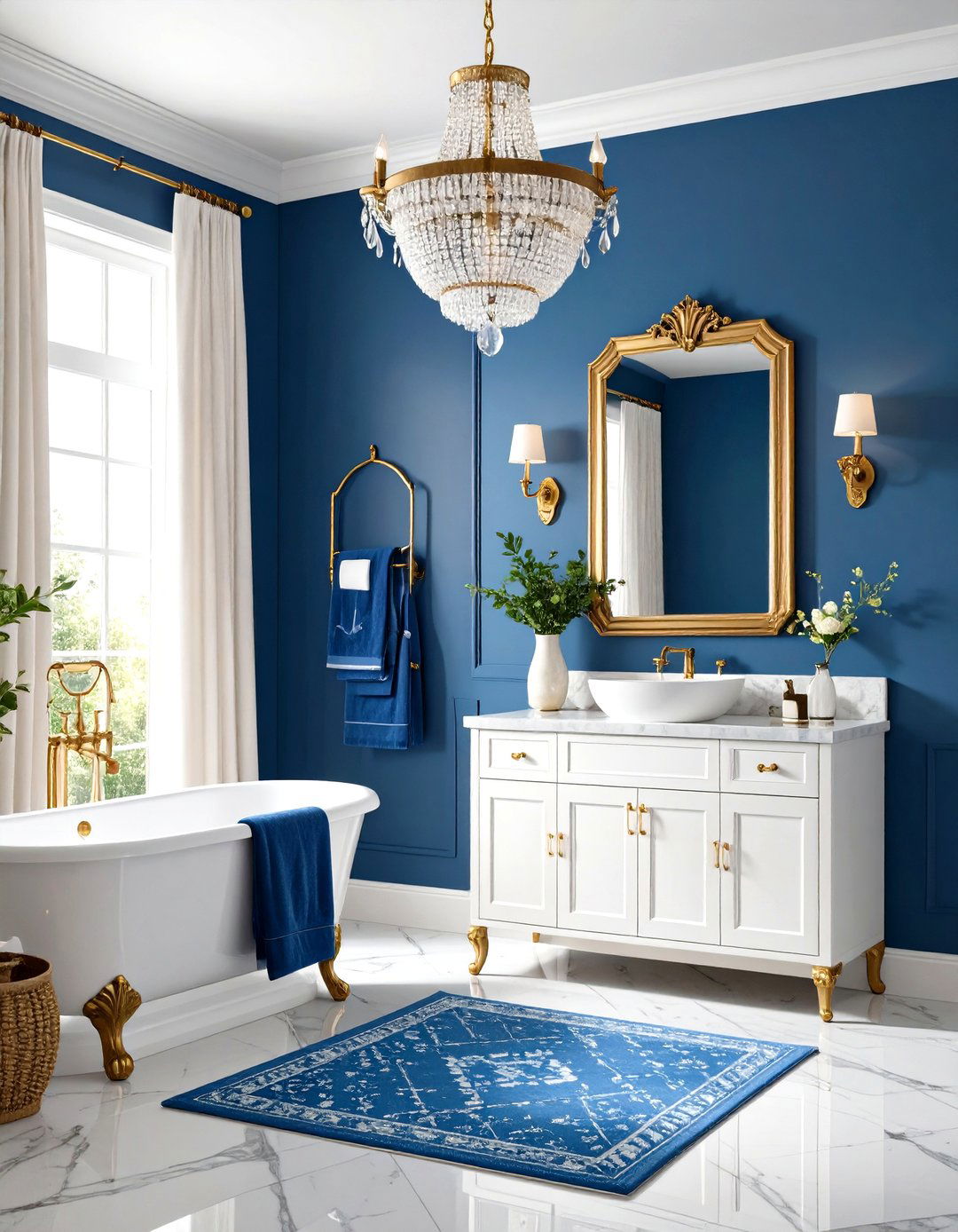 Powder Room Jewel Box - 24 Blue and White Decor Ideas