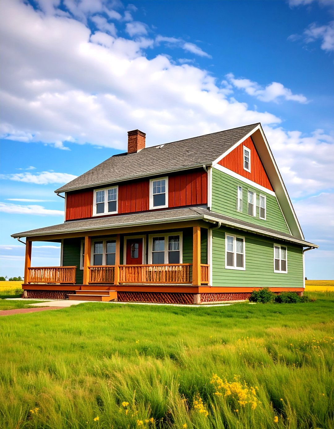 Prairie Style Horizontal Lines - 24 Sage Green House With Brown Trim Ideas